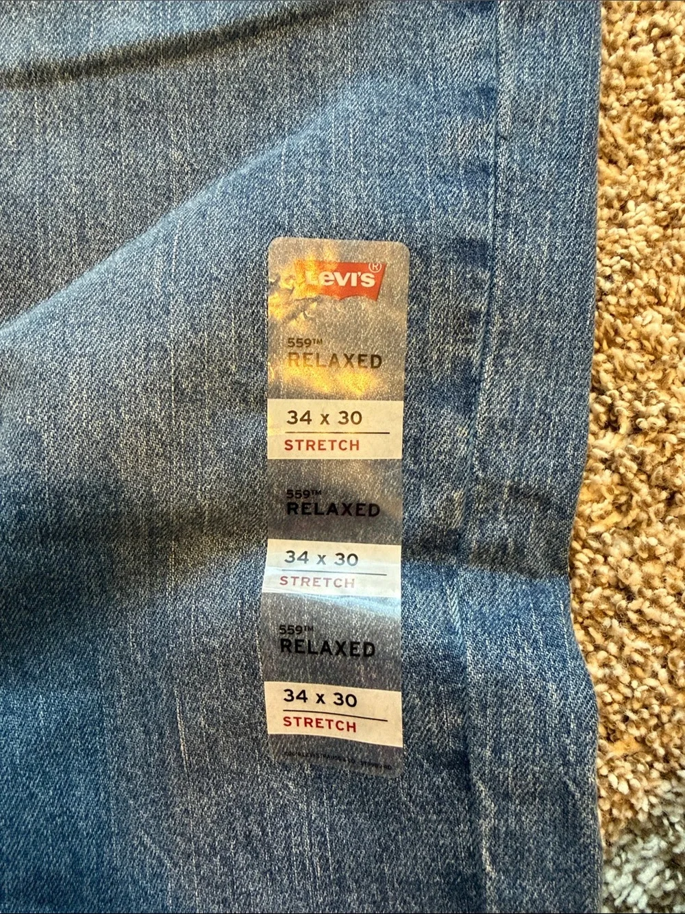 Levi's Men's Relaxed Straight Jeans in Medium & Dark Wash - 34x30 - Bundle of 2